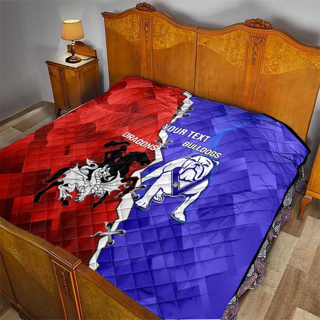 Custom Bulldogs And Dragons Rugby 2025 Quilt Dynamic Style