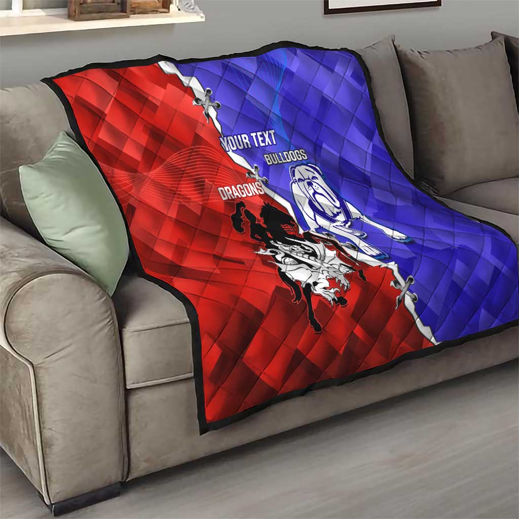 Custom Bulldogs And Dragons Rugby 2025 Quilt Dynamic Style