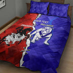 Custom Bulldogs And Dragons Rugby 2025 Quilt Bed Set Dynamic Style