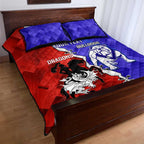 Custom Bulldogs And Dragons Rugby 2025 Quilt Bed Set Dynamic Style