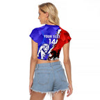 Custom Bulldogs And Dragons Rugby 2025 Raglan Cropped T Shirt Dynamic Style