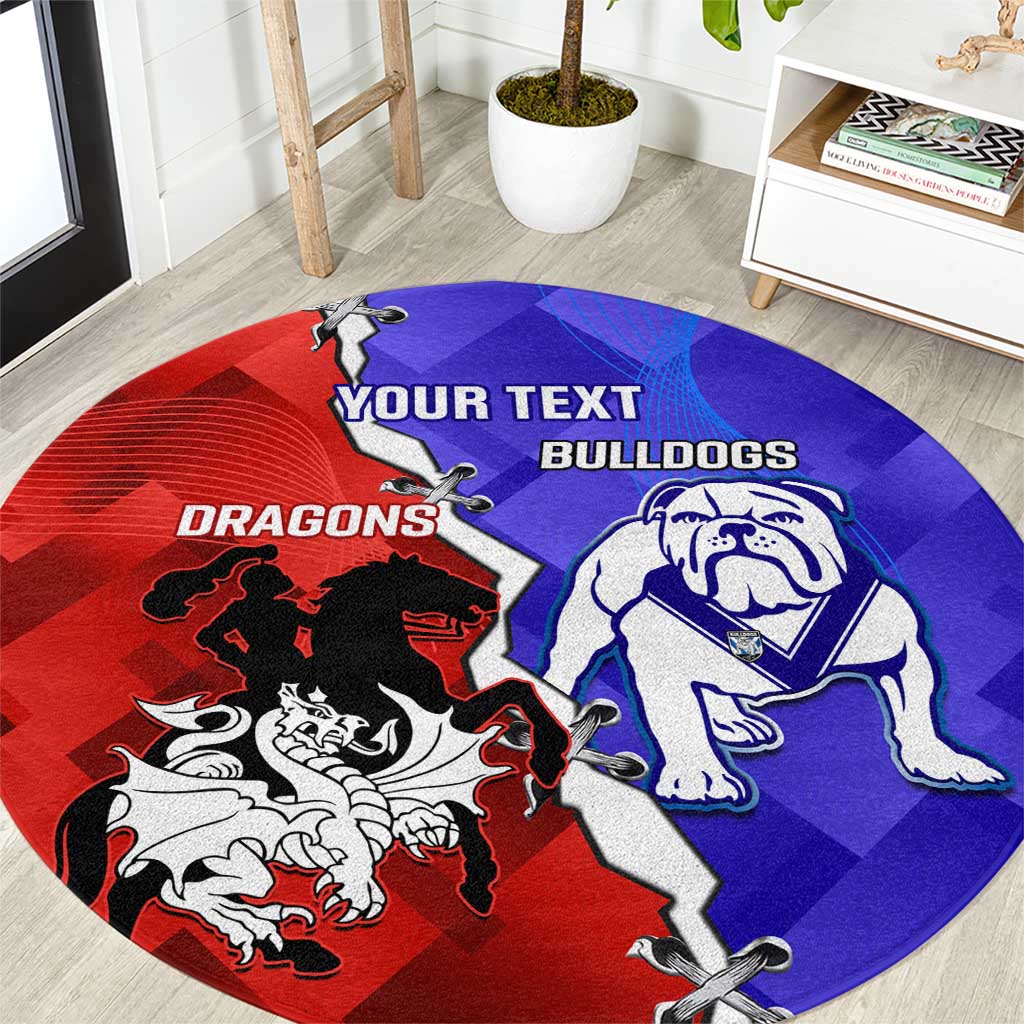Custom Bulldogs And Dragons Rugby 2025 Round Carpet Dynamic Style