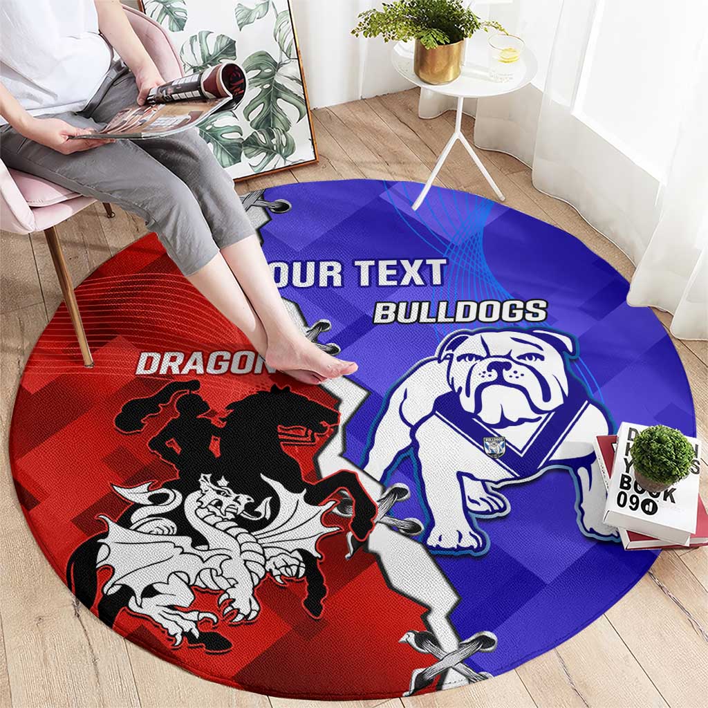 Custom Bulldogs And Dragons Rugby 2025 Round Carpet Dynamic Style
