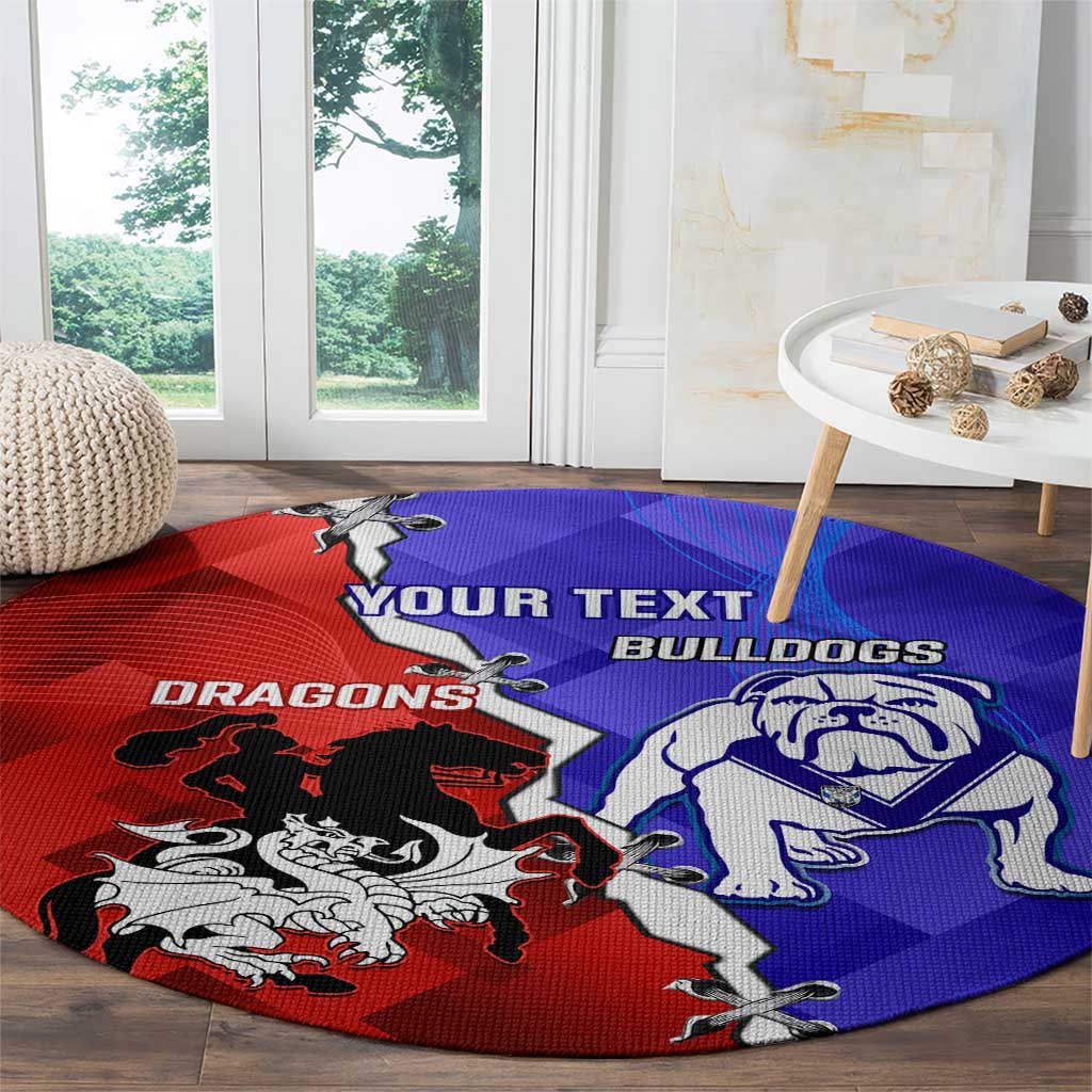 Custom Bulldogs And Dragons Rugby 2025 Round Carpet Dynamic Style