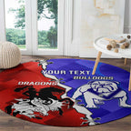 Custom Bulldogs And Dragons Rugby 2025 Round Carpet Dynamic Style