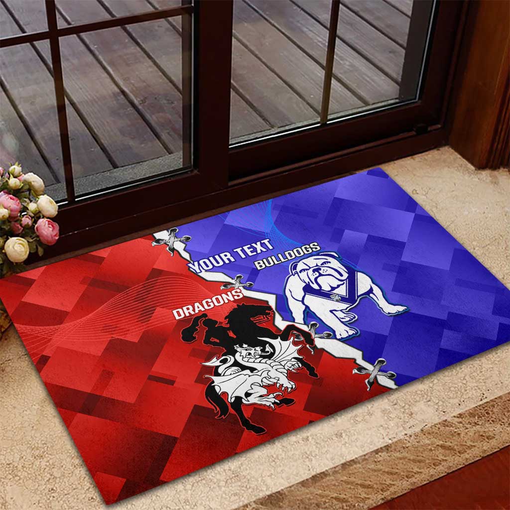 Custom Bulldogs And Dragons Rugby 2025 Rubber Doormat Dynamic Style
