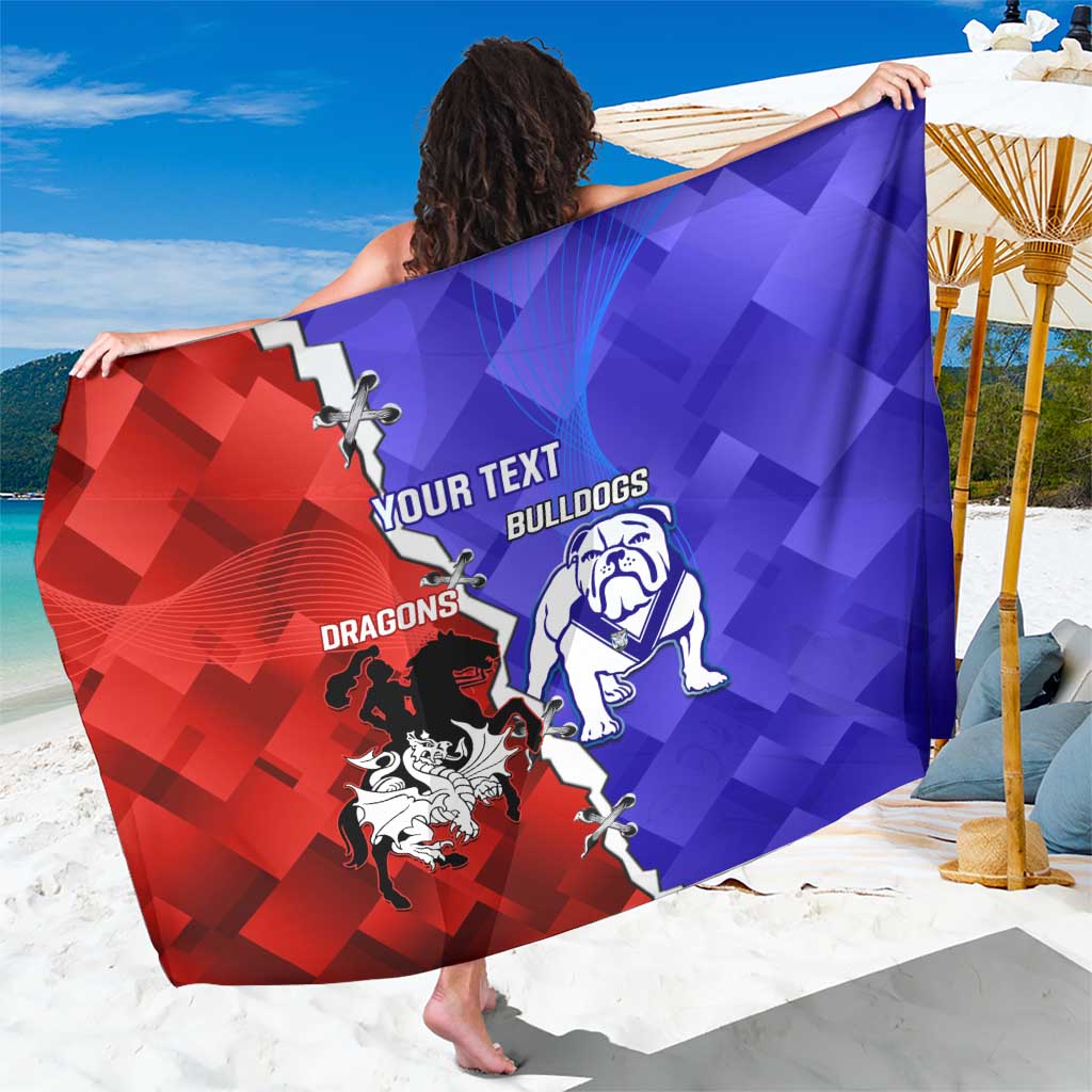 Custom Bulldogs And Dragons Rugby 2025 Sarong Dynamic Style