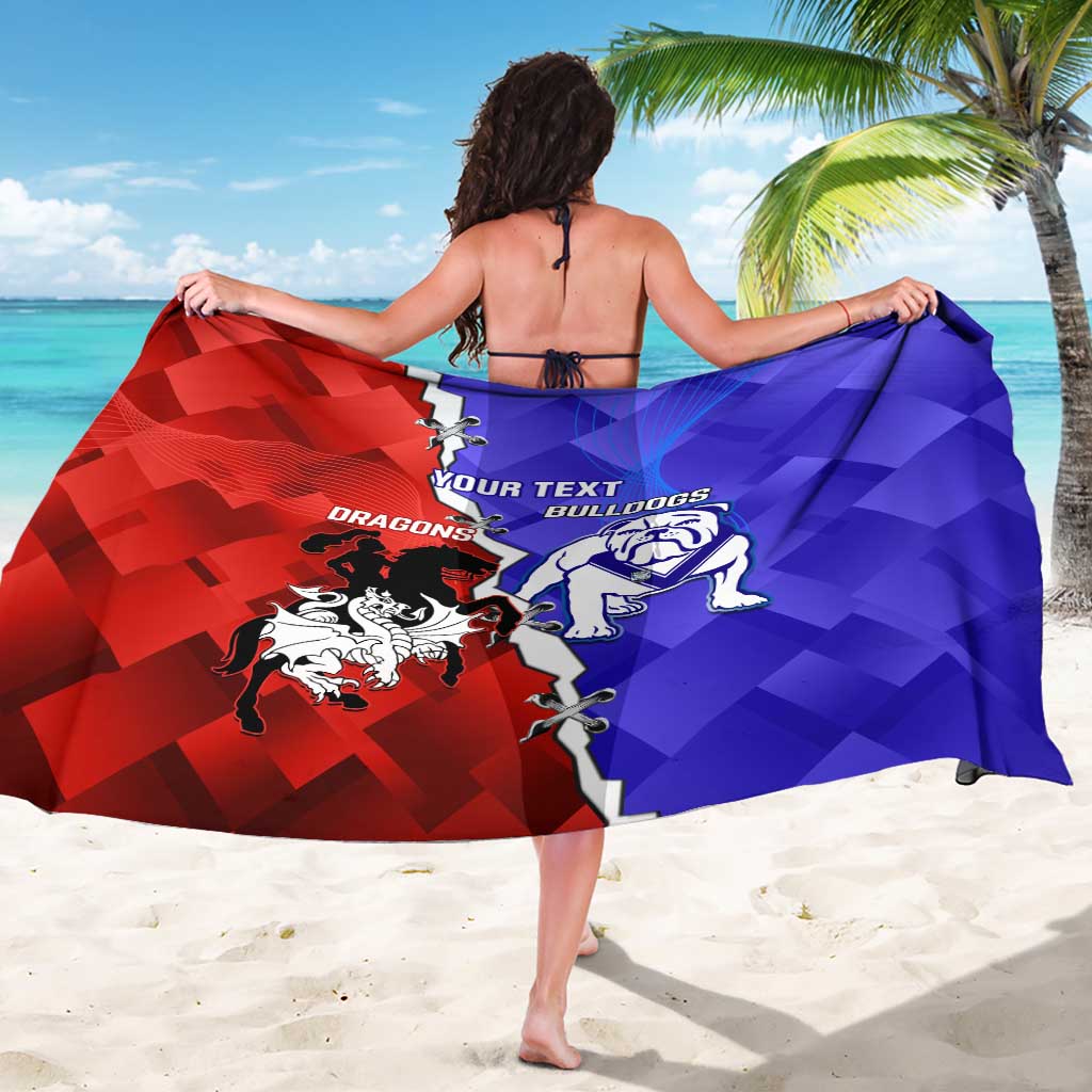 Custom Bulldogs And Dragons Rugby 2025 Sarong Dynamic Style