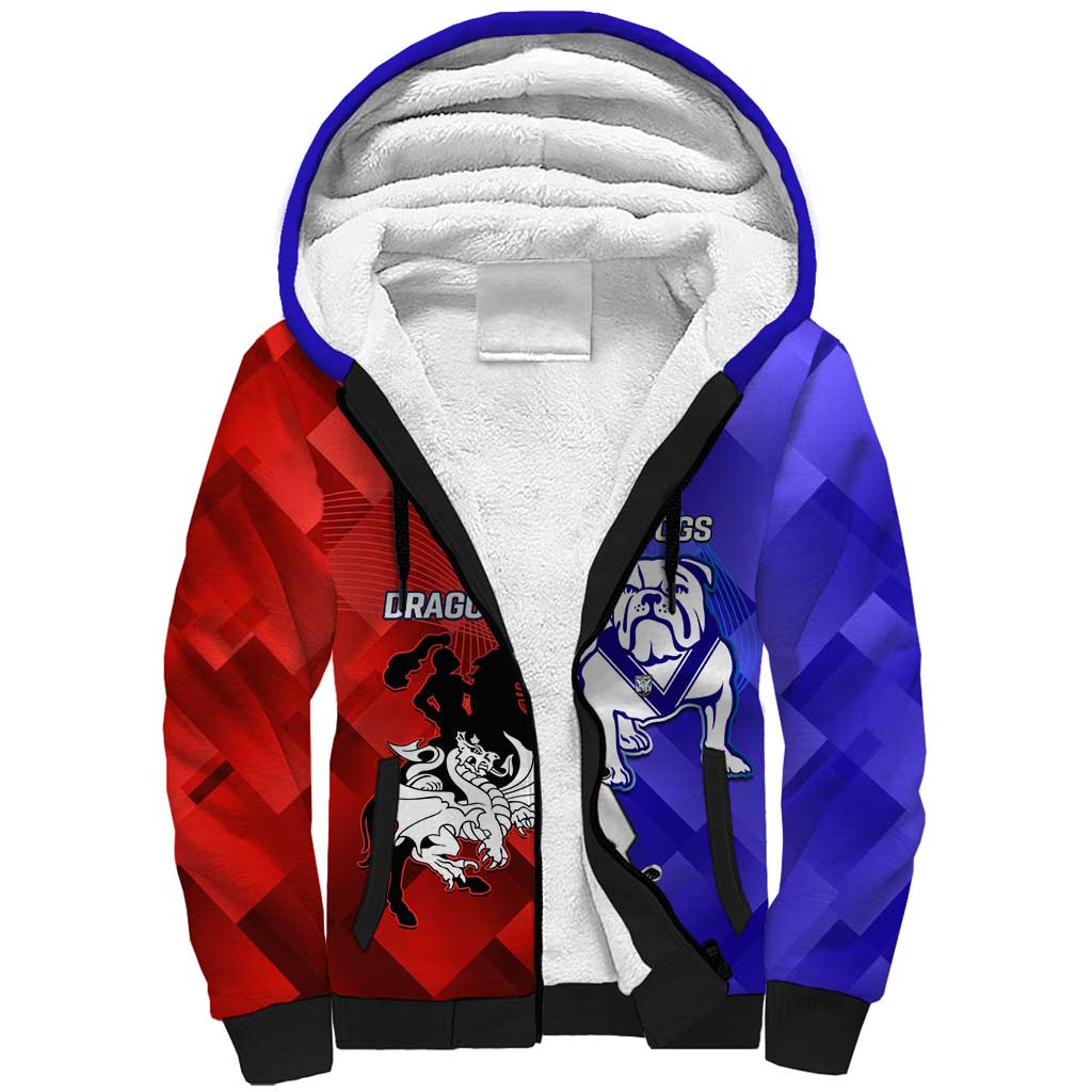 Custom Bulldogs And Dragons Rugby 2025 Sherpa Hoodie Dynamic Style
