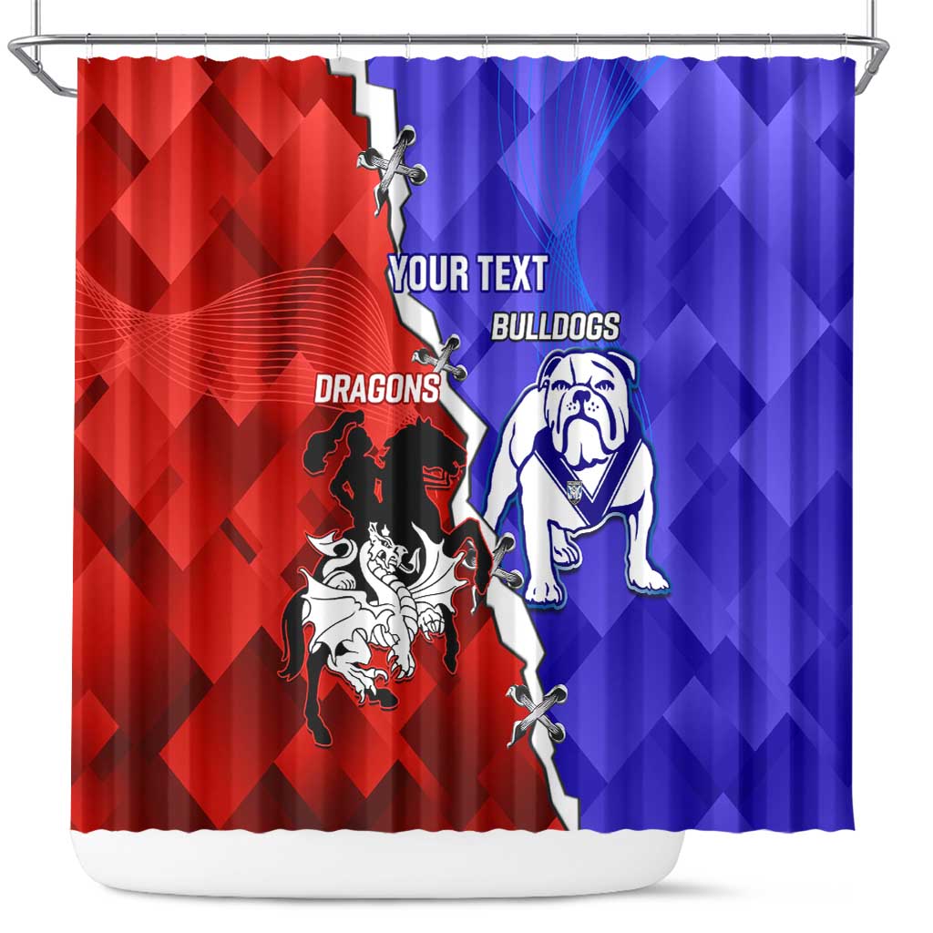 Custom Bulldogs And Dragons Rugby 2025 Shower Curtain Dynamic Style
