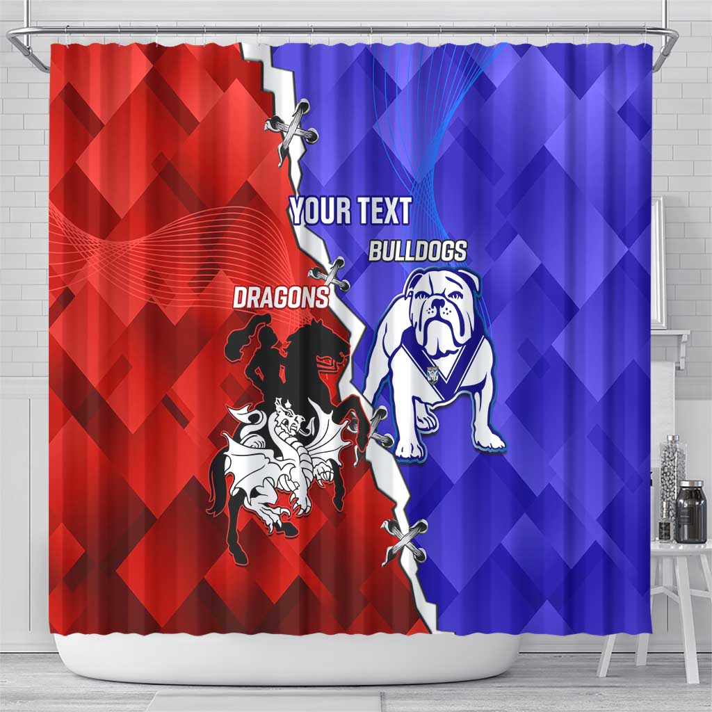 Custom Bulldogs And Dragons Rugby 2025 Shower Curtain Dynamic Style