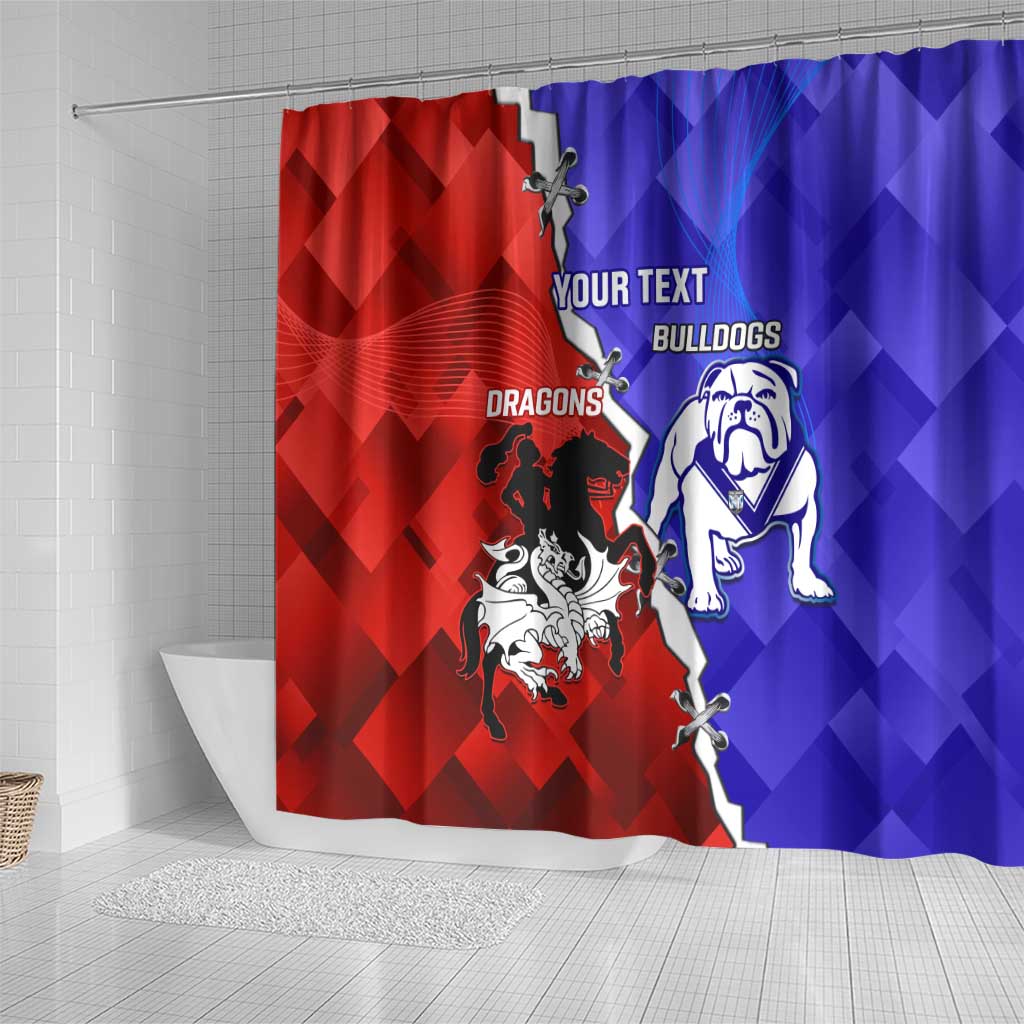 Custom Bulldogs And Dragons Rugby 2025 Shower Curtain Dynamic Style