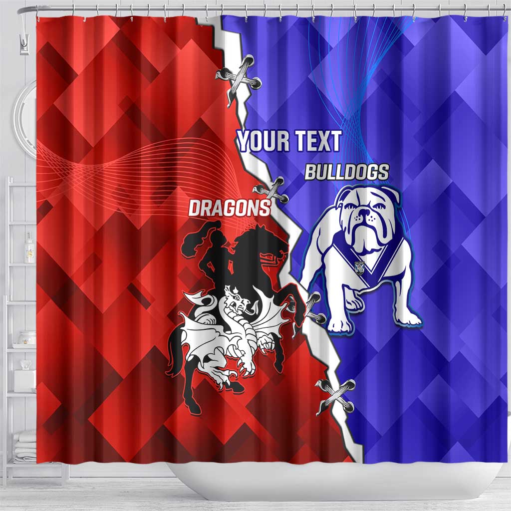 Custom Bulldogs And Dragons Rugby 2025 Shower Curtain Dynamic Style
