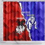 Custom Bulldogs And Dragons Rugby 2025 Shower Curtain Dynamic Style