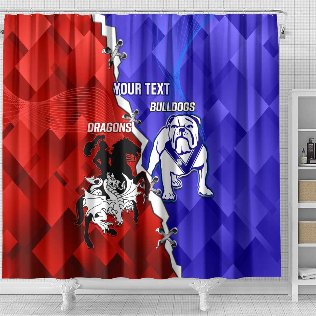 Custom Bulldogs And Dragons Rugby 2025 Shower Curtain Dynamic Style