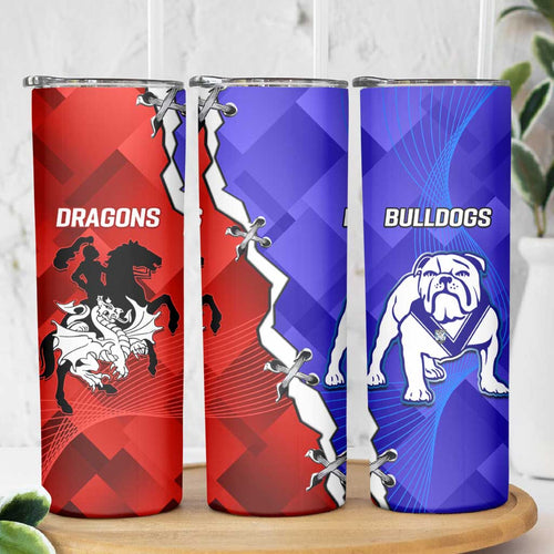 Bulldogs And Dragons Rugby 2025 Skinny Tumbler Dynamic Style