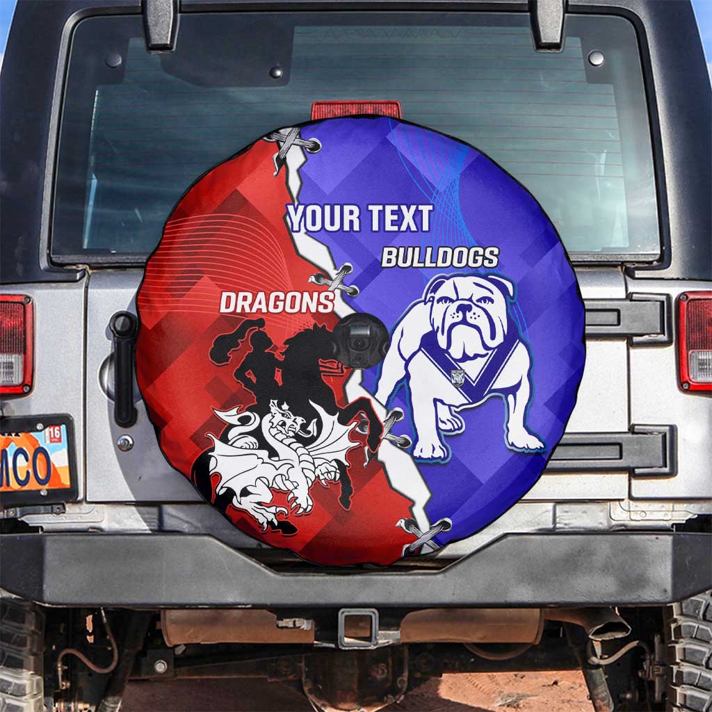 Custom Bulldogs And Dragons Rugby 2025 Spare Tire Cover Dynamic Style