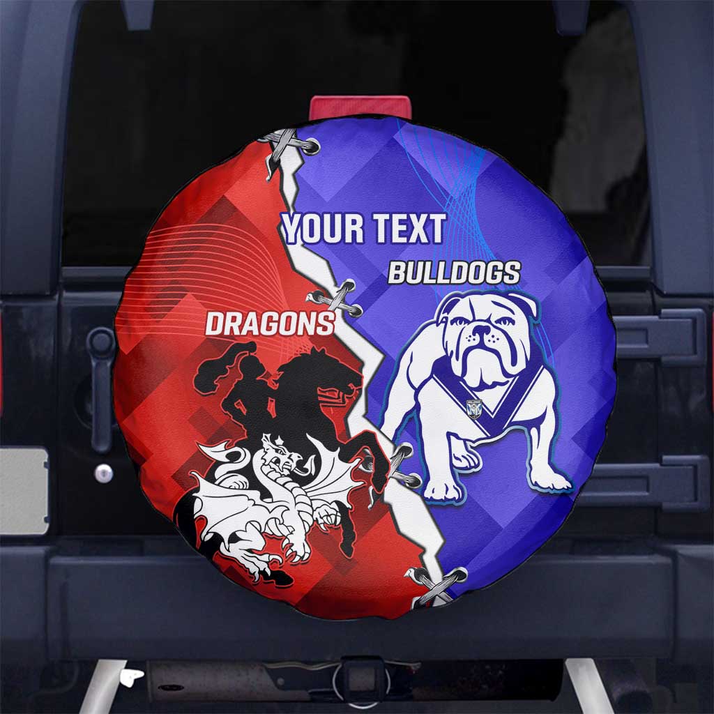 Custom Bulldogs And Dragons Rugby 2025 Spare Tire Cover Dynamic Style
