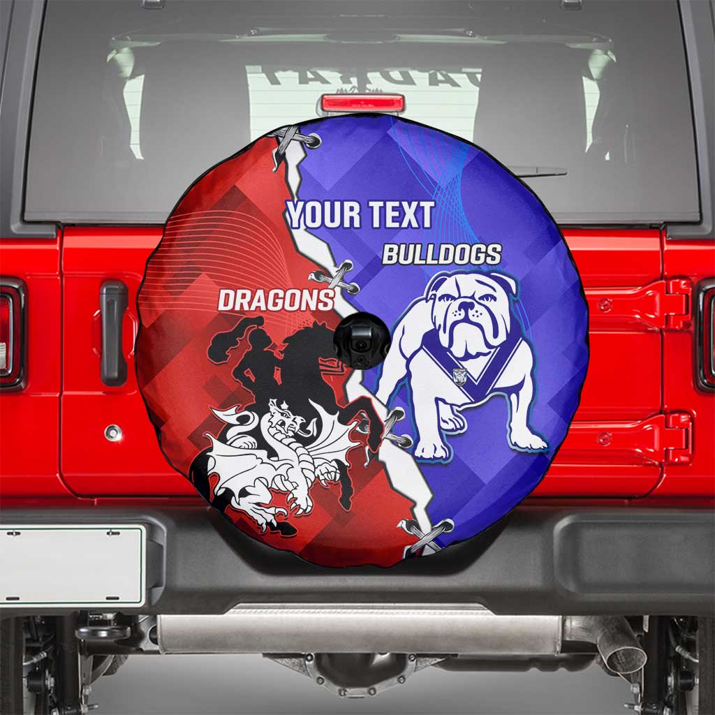 Custom Bulldogs And Dragons Rugby 2025 Spare Tire Cover Dynamic Style