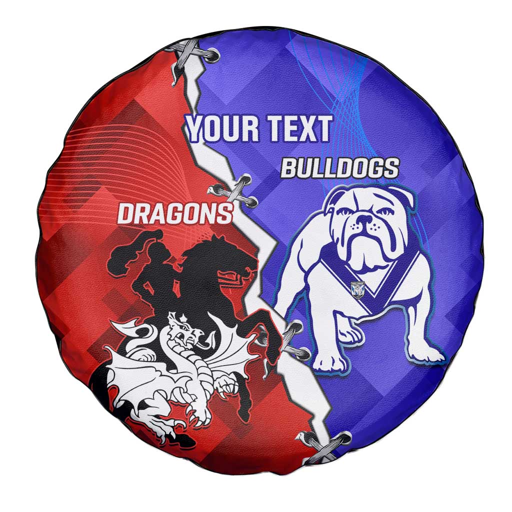 Custom Bulldogs And Dragons Rugby 2025 Spare Tire Cover Dynamic Style