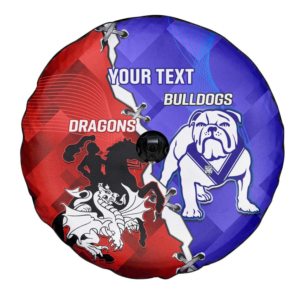 Custom Bulldogs And Dragons Rugby 2025 Spare Tire Cover Dynamic Style