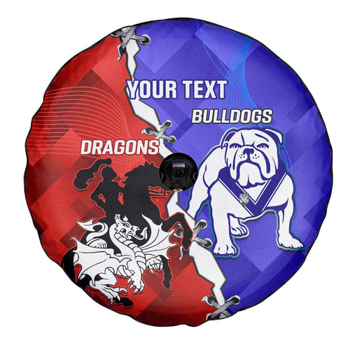 Custom Bulldogs And Dragons Rugby 2025 Spare Tire Cover Dynamic Style