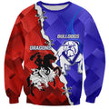 Custom Bulldogs And Dragons Rugby 2025 Sweatshirt Dynamic Style
