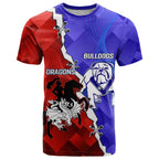 Custom Bulldogs And Dragons Rugby 2025 T Shirt Dynamic Style