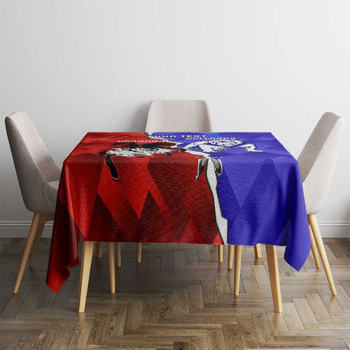 Custom Bulldogs And Dragons Rugby 2025 Tablecloth Dynamic Style