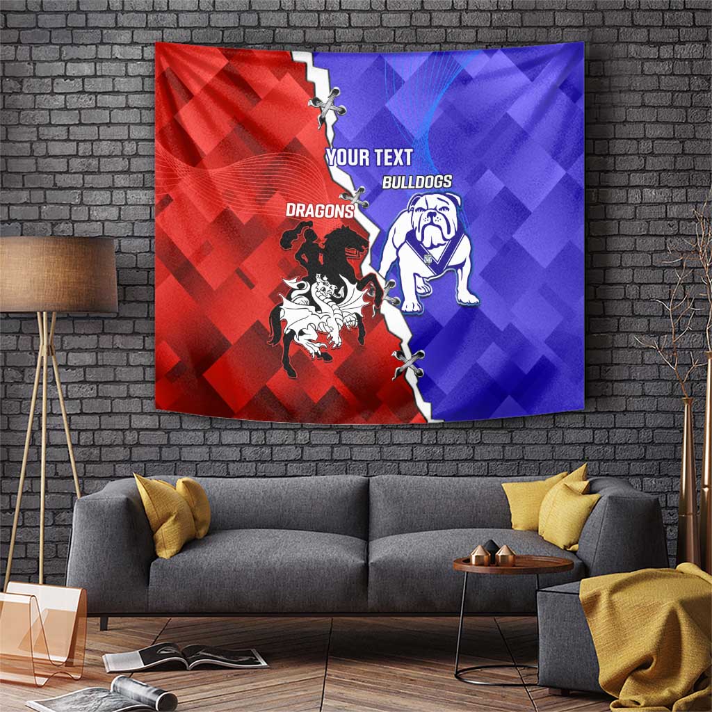 Custom Bulldogs And Dragons Rugby 2025 Tapestry Dynamic Style