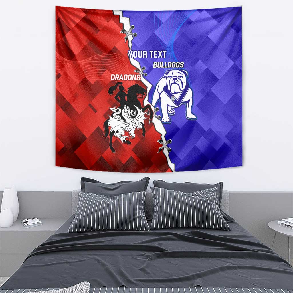 Custom Bulldogs And Dragons Rugby 2025 Tapestry Dynamic Style