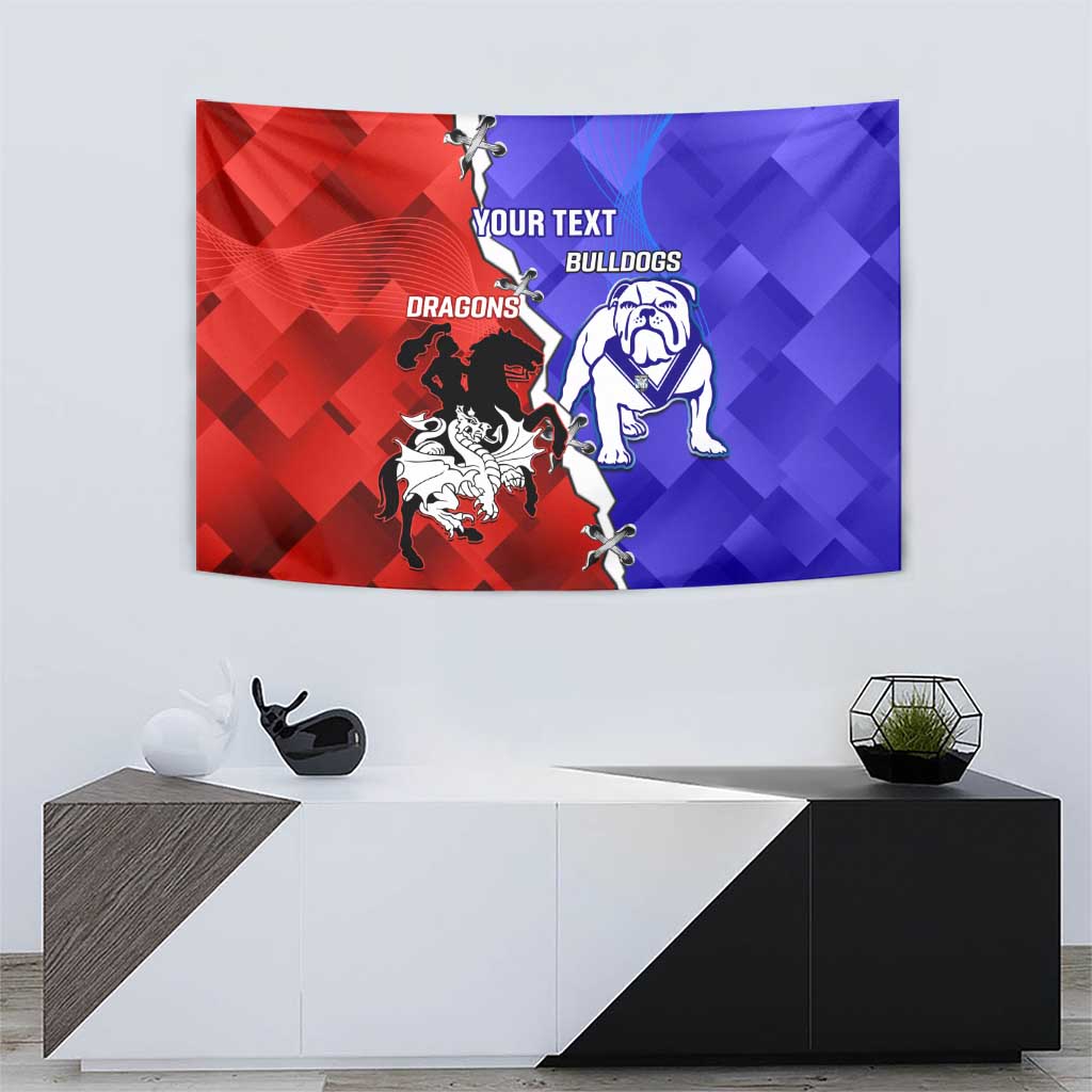Custom Bulldogs And Dragons Rugby 2025 Tapestry Dynamic Style