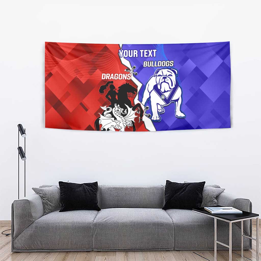 Custom Bulldogs And Dragons Rugby 2025 Tapestry Dynamic Style