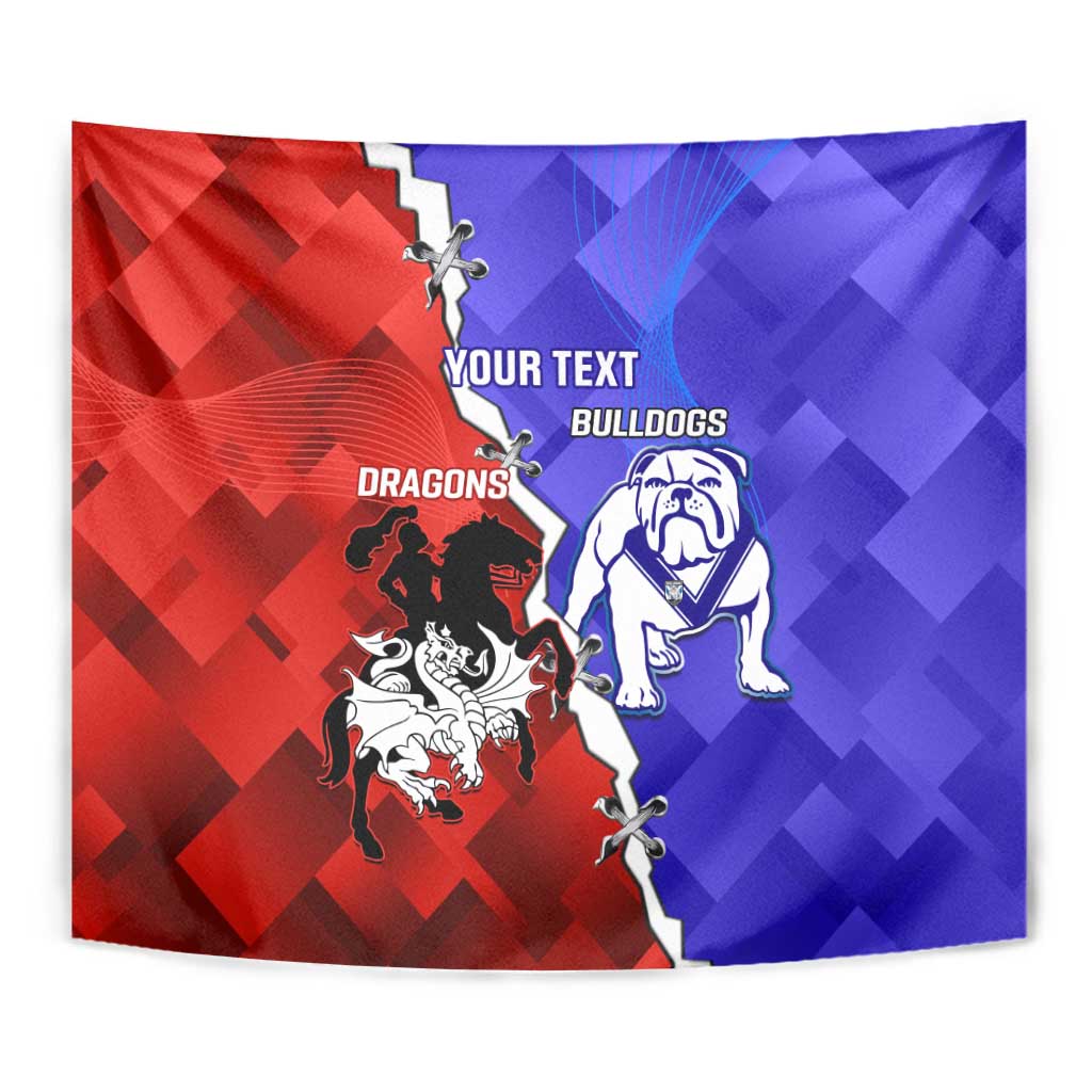 Custom Bulldogs And Dragons Rugby 2025 Tapestry Dynamic Style