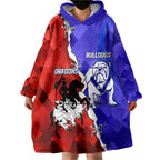 Custom Bulldogs And Dragons Rugby 2025 Wearable Blanket Hoodie Dynamic Style