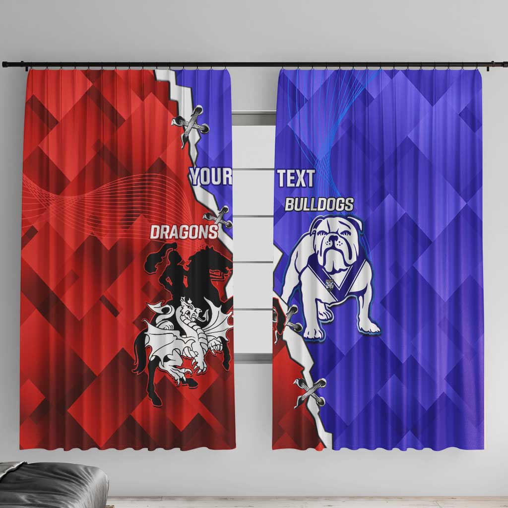 Custom Bulldogs And Dragons Rugby 2025 Window Curtain Dynamic Style