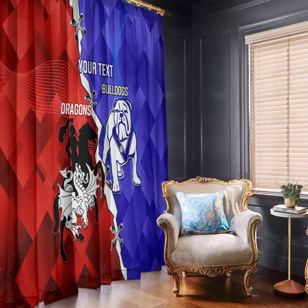 Custom Bulldogs And Dragons Rugby 2025 Window Curtain Dynamic Style