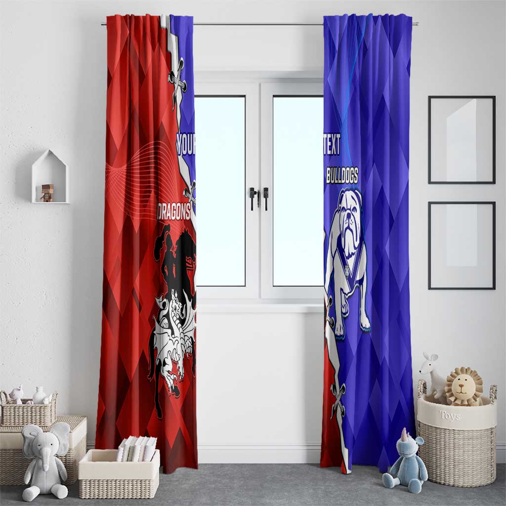Custom Bulldogs And Dragons Rugby 2025 Window Curtain Dynamic Style