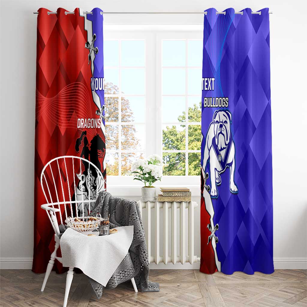 Custom Bulldogs And Dragons Rugby 2025 Window Curtain Dynamic Style