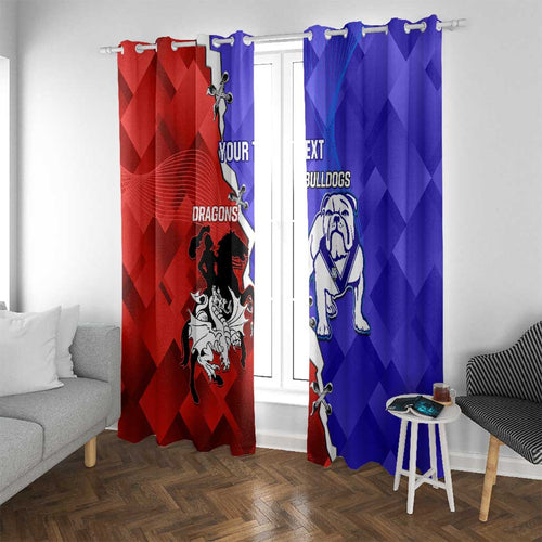 Custom Bulldogs And Dragons Rugby 2025 Window Curtain Dynamic Style