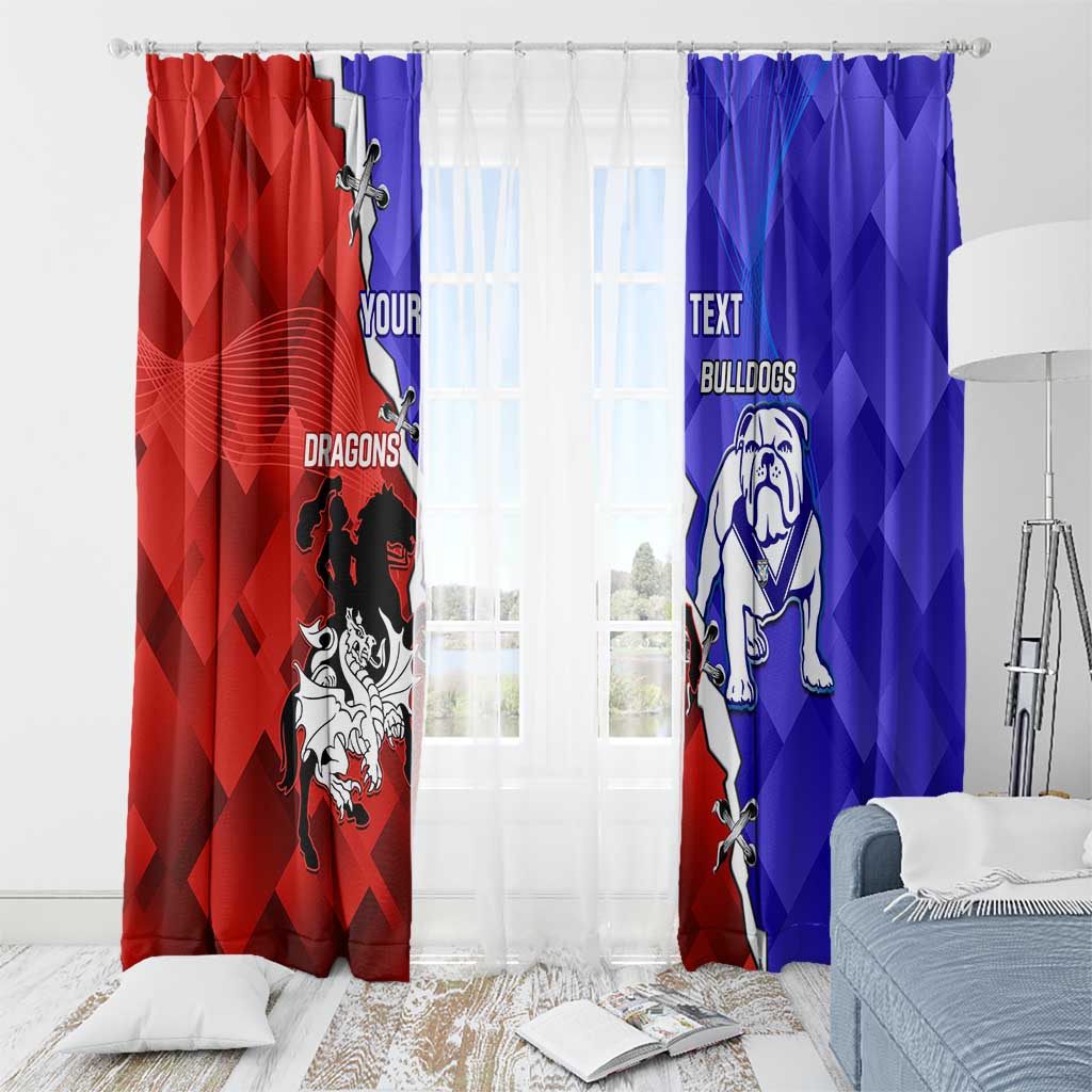Custom Bulldogs And Dragons Rugby 2025 Window Curtain Dynamic Style
