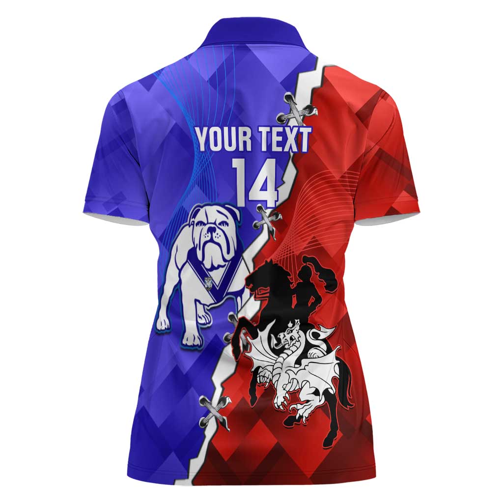 Custom Bulldogs And Dragons Rugby 2025 Women Polo Shirt Dynamic Style