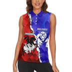 Custom Bulldogs And Dragons Rugby 2025 Women Sleeveless Polo Shirt Dynamic Style