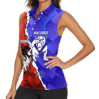 Custom Bulldogs And Dragons Rugby 2025 Women Sleeveless Polo Shirt Dynamic Style