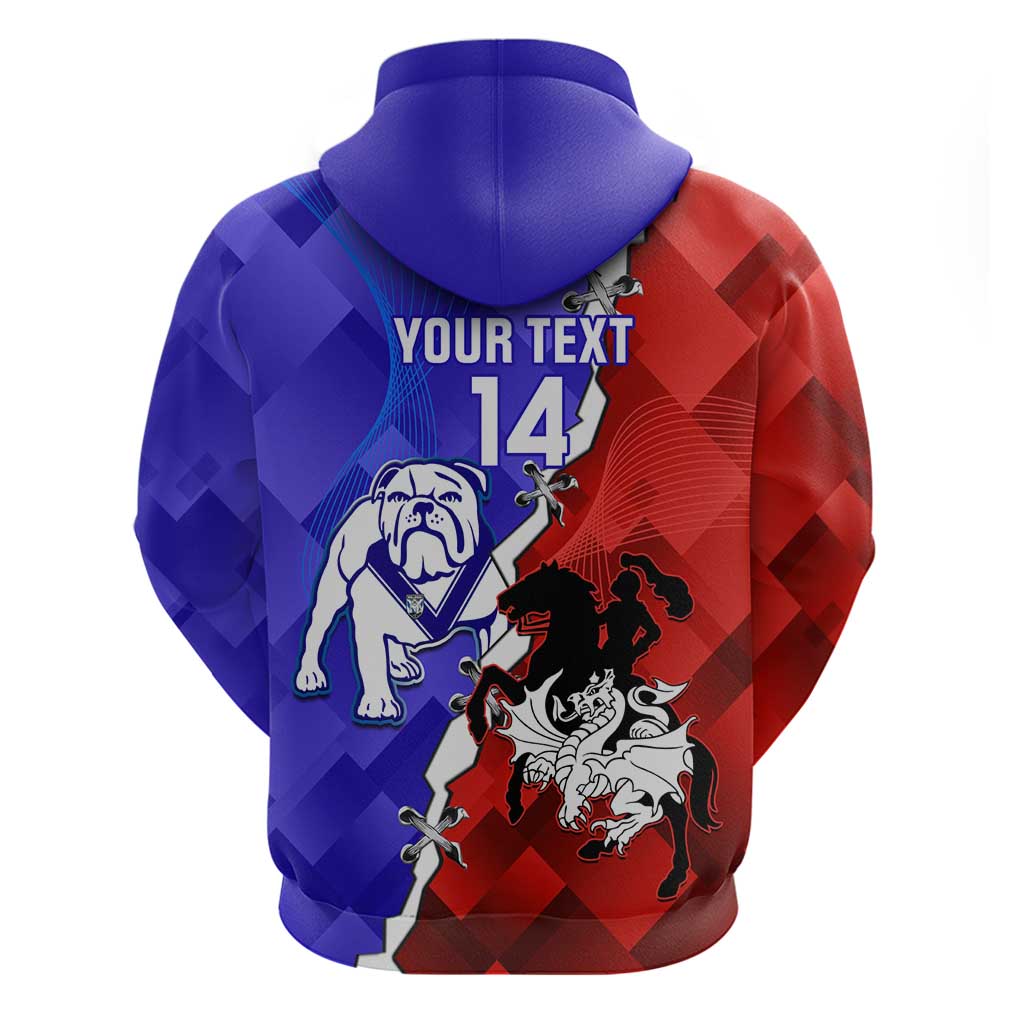 Custom Bulldogs And Dragons Rugby 2025 Zip Hoodie Dynamic Style