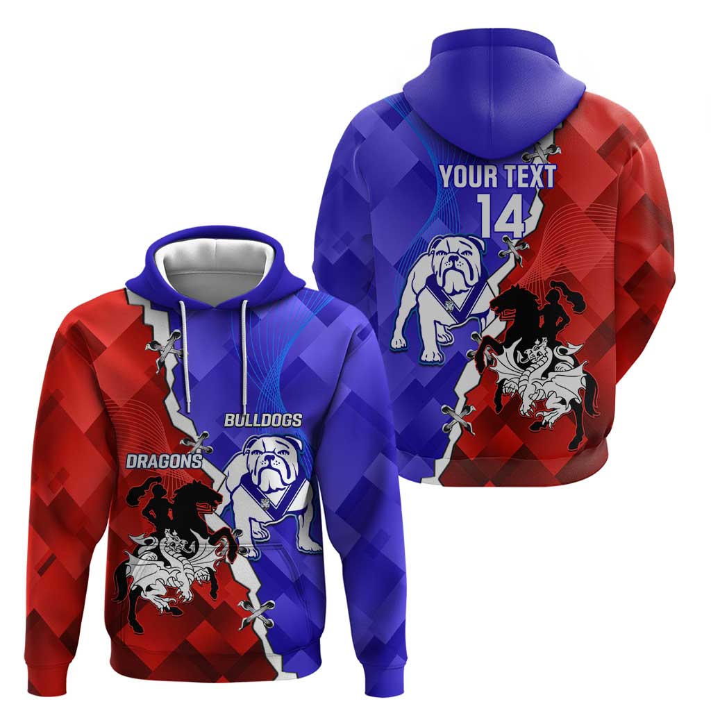 Custom Bulldogs And Dragons Rugby 2025 Zip Hoodie Dynamic Style