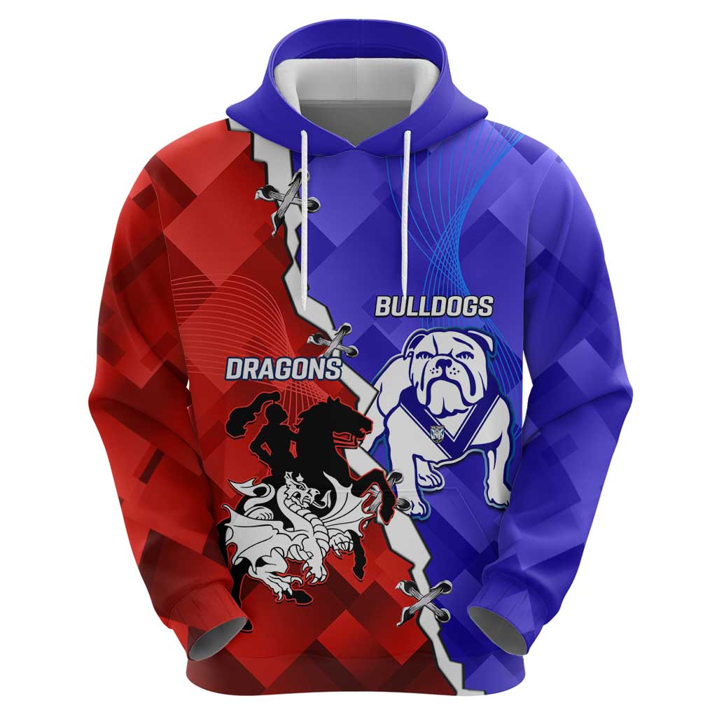 Custom Bulldogs And Dragons Rugby 2025 Zip Hoodie Dynamic Style