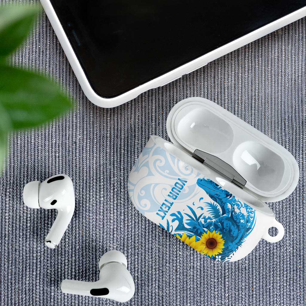 New Zealand Autism Awareness Month AirPods Case Takiwatanga Maori Lizard With Sunflower - Aussie Hoodie
