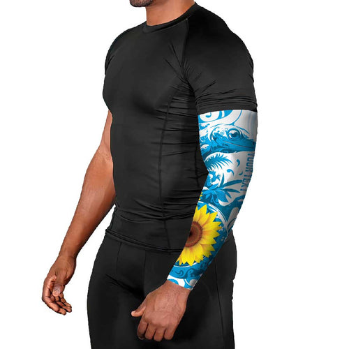 New Zealand Autism Awareness Month Arm Sleeves Takiwatanga Maori Lizard With Sunflower - Aussie Hoodie