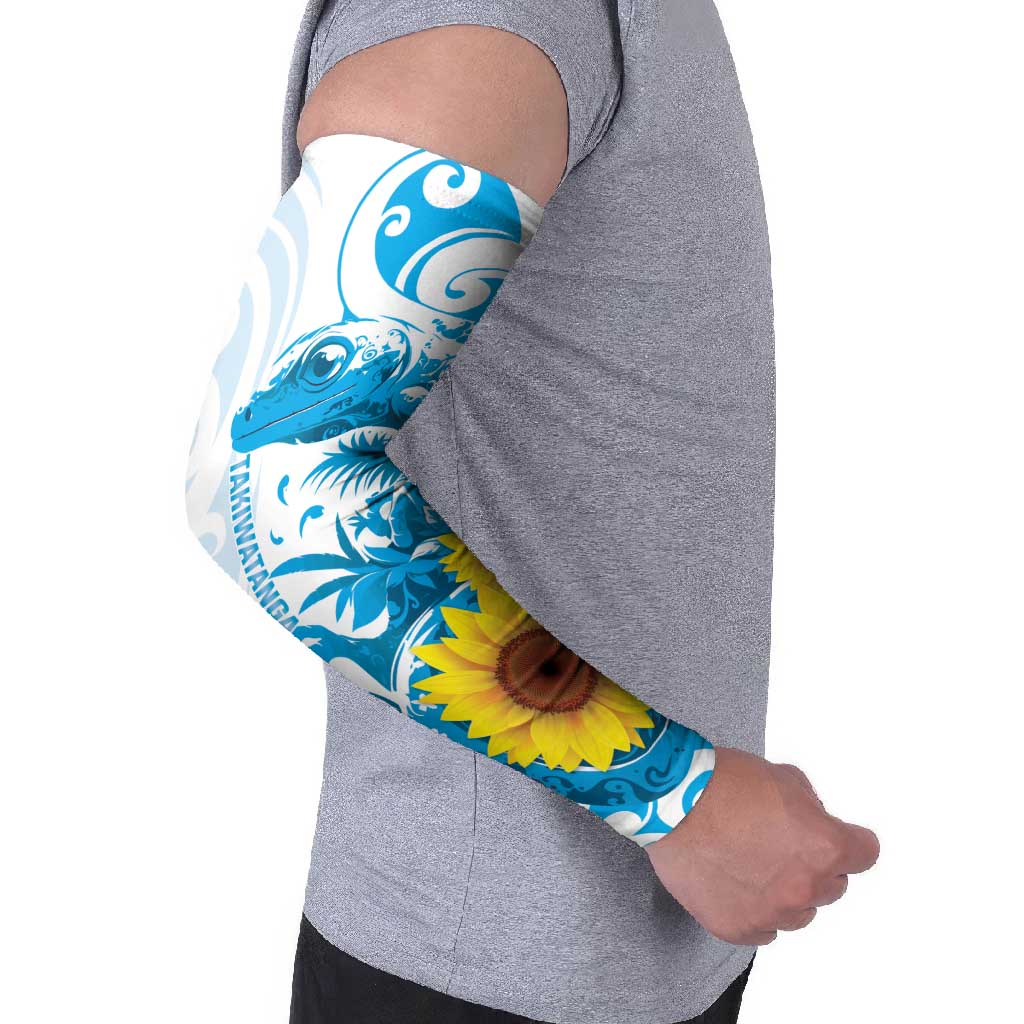 New Zealand Autism Awareness Month Arm Sleeves Takiwatanga Maori Lizard With Sunflower - Aussie Hoodie